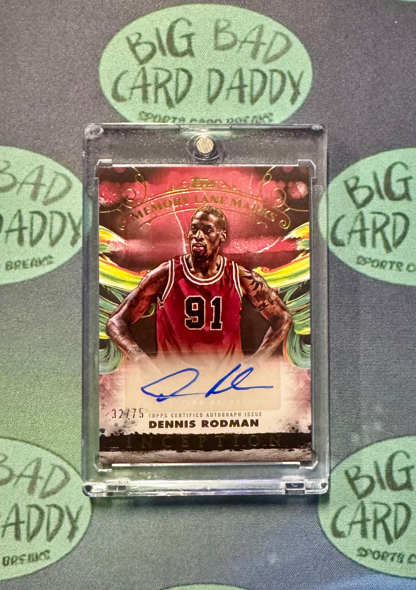 Dennis Rodman Memory Lane Marks Auto /75
