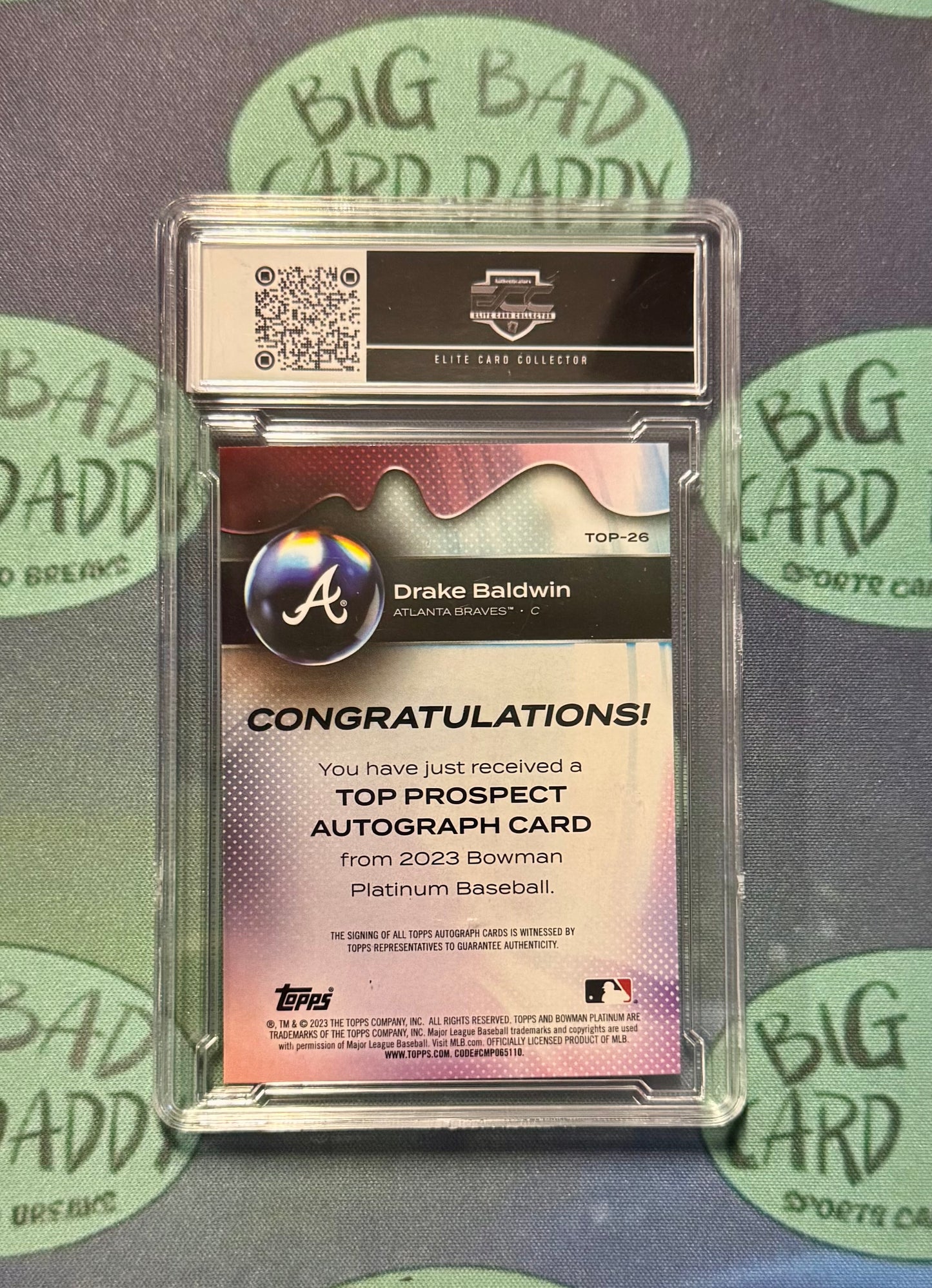 Drake Baldwin Bowman Platinum Auto (Prospect) ECC 9