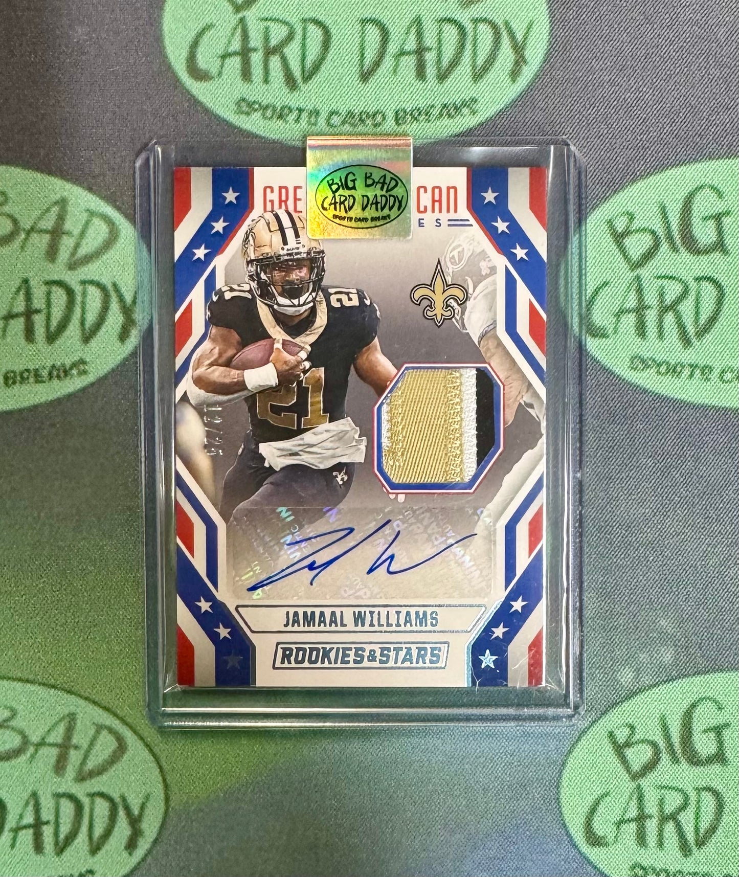 Jamaal Williams Great American Signatures /25 Patch Auto