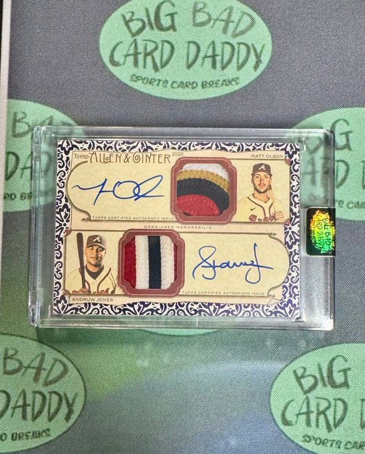 Matt Olson Andruw Jones Dual Patch Auto 1/1