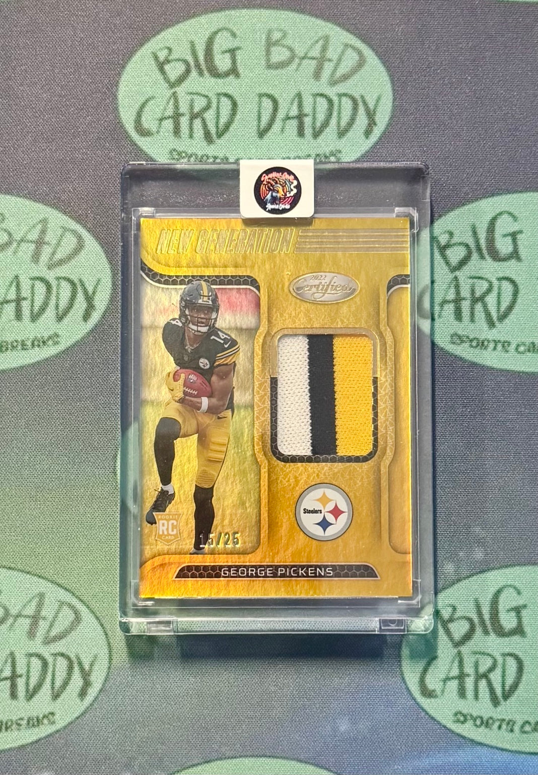 George Pickens Gold rookie patch 15/25 front