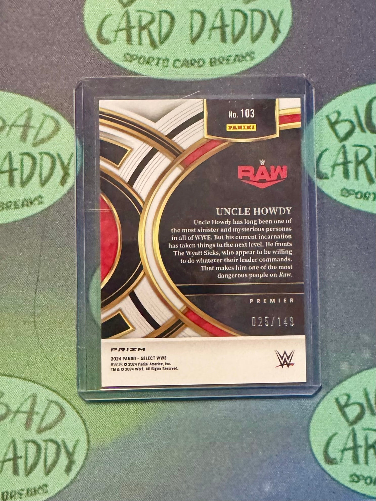 Uncle Howdy Maroon Prizm /149 back