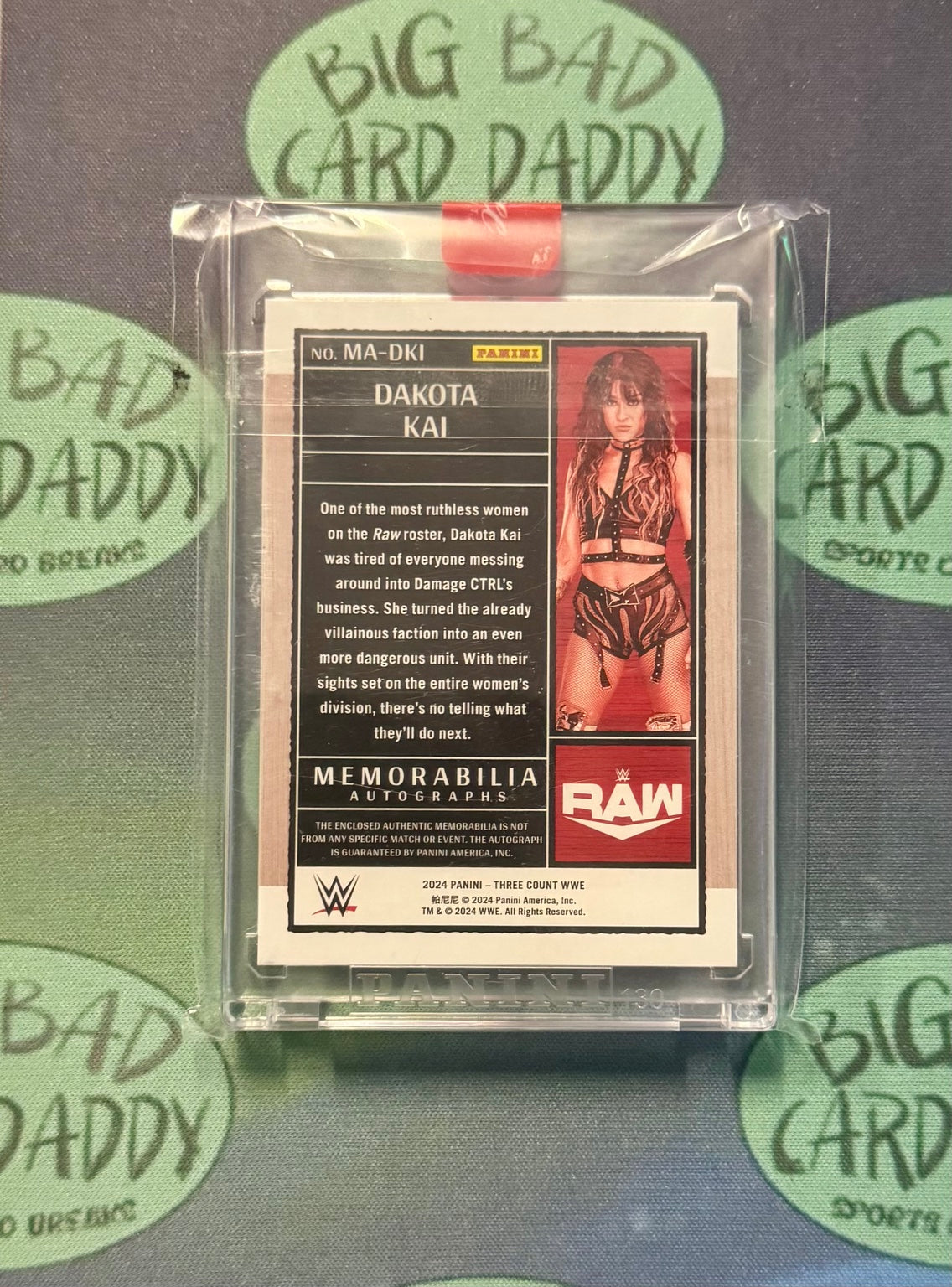 Dakota Kai Patch Autograph /99 back